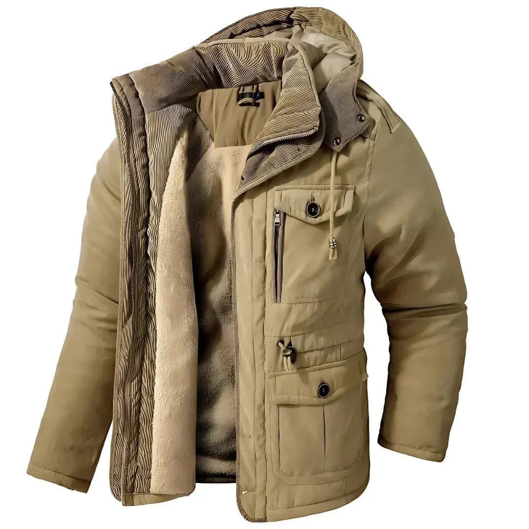 Men's Winter Jacket Waterproof Windproof Fleece Lined Warm