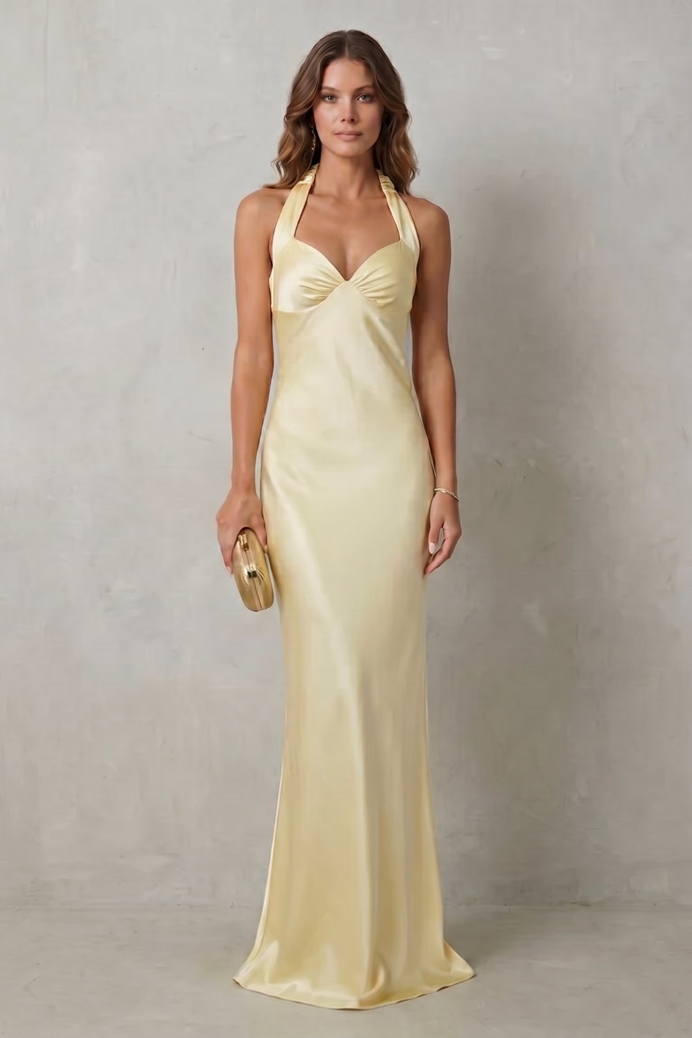 Off Shoulder Maxi Off-Shoulder Satin Evening Gown