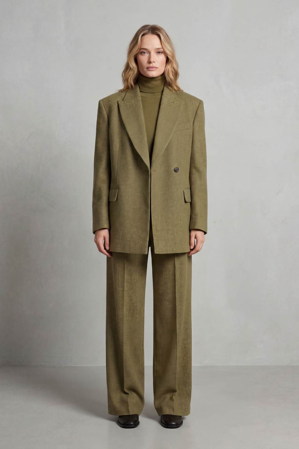 Structured Blazer & Wide-Leg Trouser