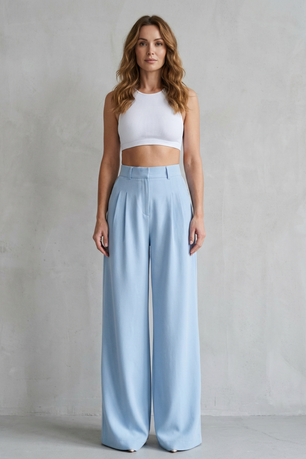 Wide-Leg Tailored Trousers