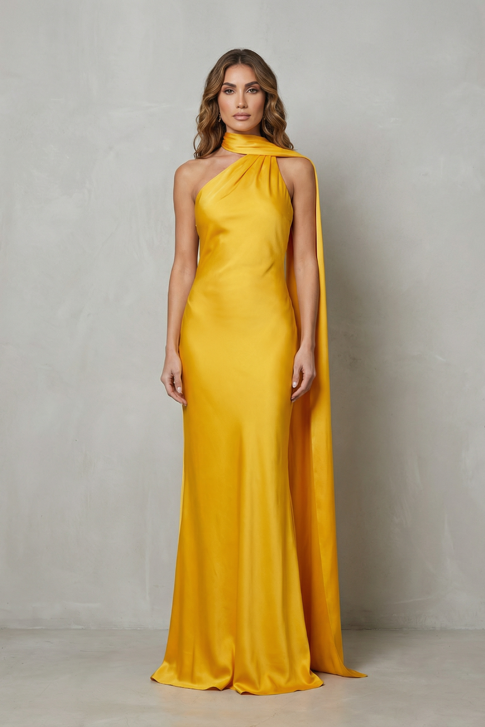 Halter Satin Mermaid Gown