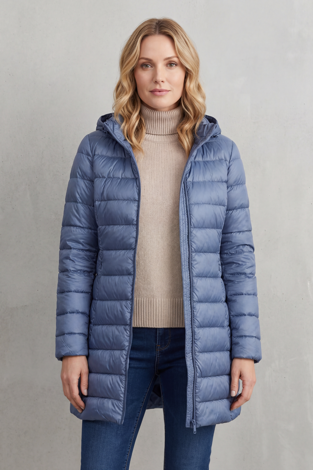 Zip Hooded Down Jacket