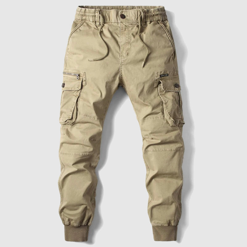Mens Cargo Joggers Tactical Drawstring Multi Pocket