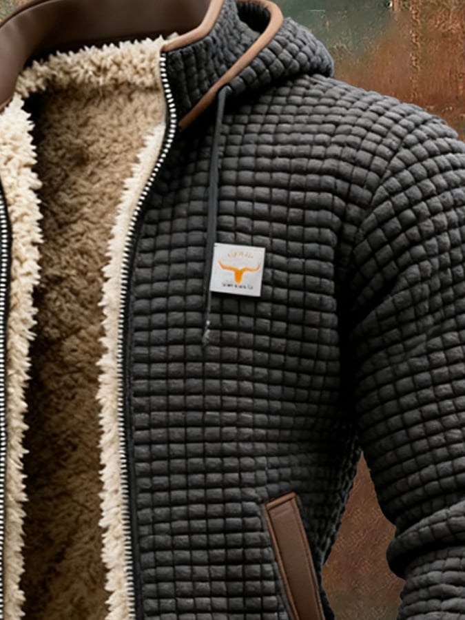 Men's Long Sleeve Quilted Jacket Pockets Casual Everyday