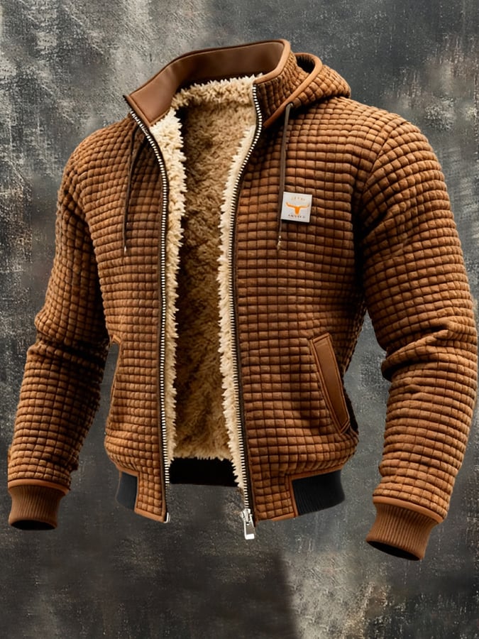Men's Long Sleeve Quilted Jacket Pockets Casual Everyday