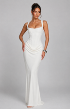 Fishtail Maxi Dress Corset Square Neck