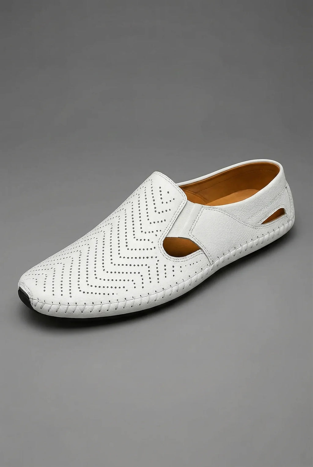 Mens Slip On Loafers Breathable Perforated Casual