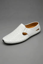 Mens Slip On Loafers Breathable Perforated Casual