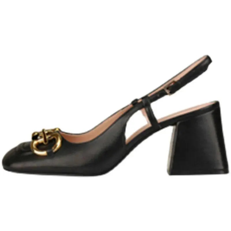 Retro High Heels Buckle Strap Pointed Toe Formal
