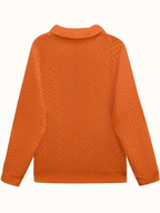 Zip Up Cable Knit Jumper Funnel Neck Layering Autumn