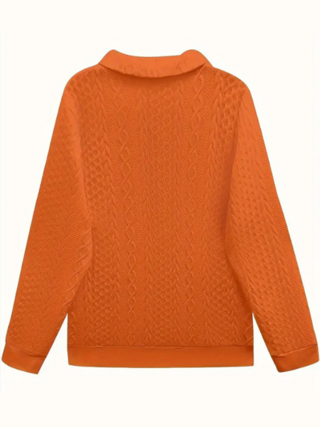 Zip Up Cable Knit Jumper Funnel Neck Layering Autumn