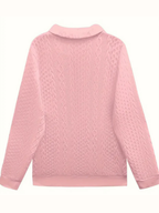 Zip Up Cable Knit Jumper Funnel Neck Layering Autumn