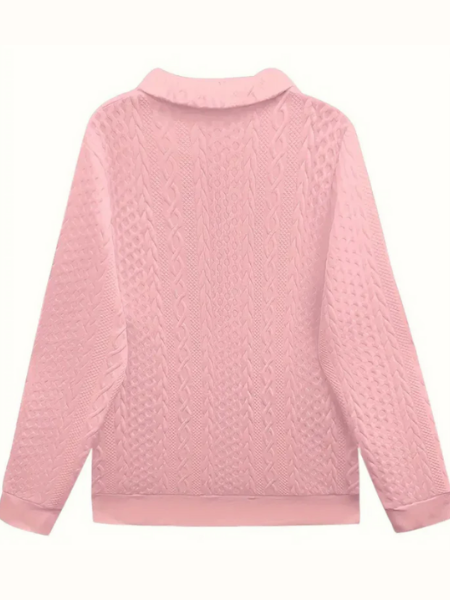 Zip Up Cable Knit Jumper Funnel Neck Layering Autumn