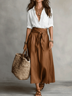 Boho Flowy Skirt Top Two-Piece Co-Ord Set