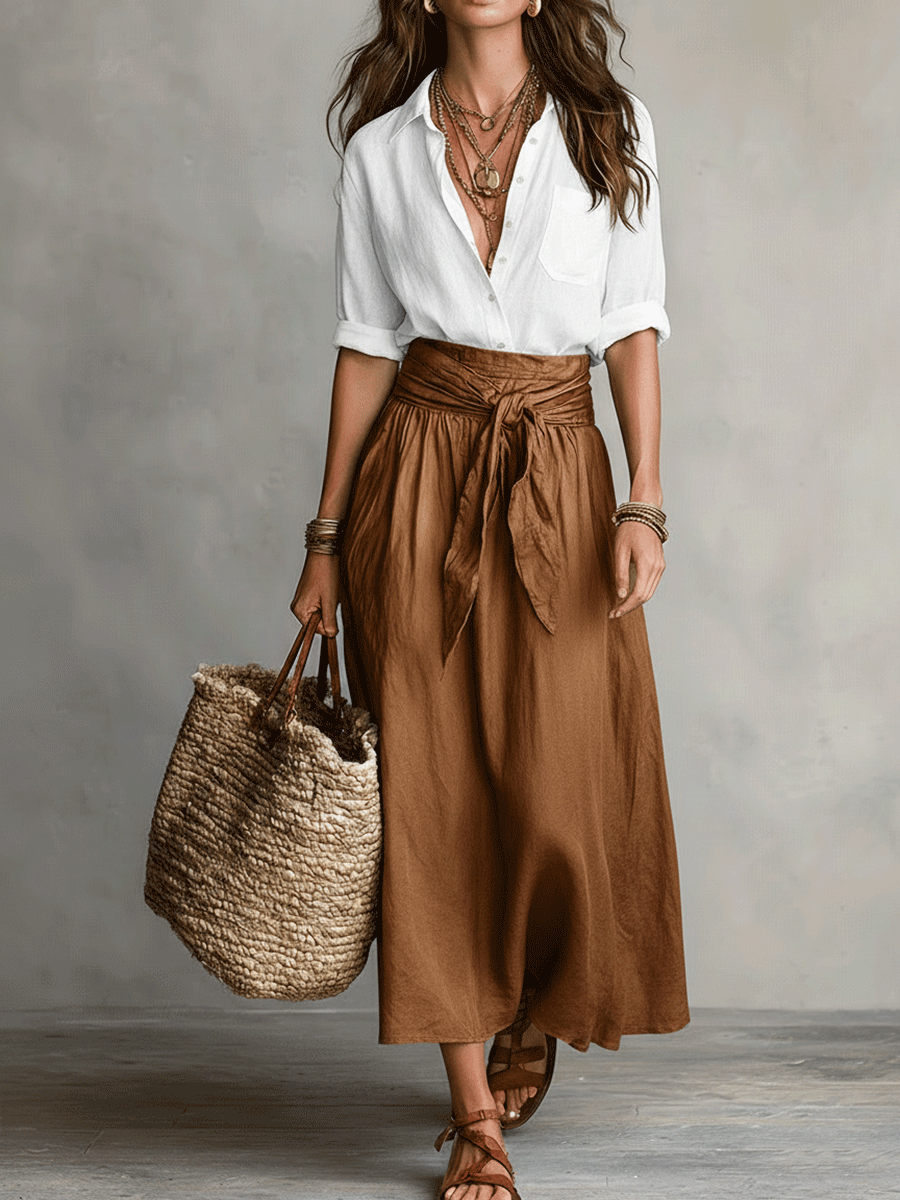 Boho Flowy Skirt Top Two-Piece Co-Ord Set