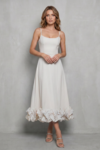 Ruffle Sleeveless Midi Dress