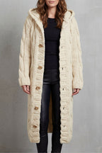 Oversized Knit Hooded Cardigan Coat