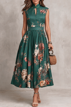 Floral Keyhole Midi Dress