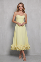 Ruffle Sleeveless Midi Dress