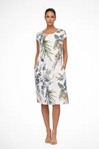 Botanical Print Sleeveless Shift Dress Summer