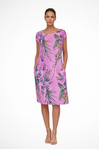 Botanical Print Sleeveless Shift Dress Summer