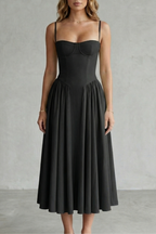 Pleated Midi Women’s Sleeveless Structured Dress