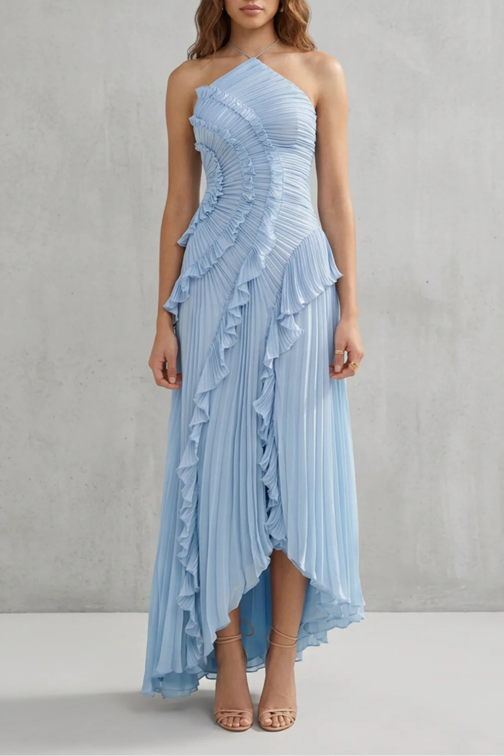 One Shoulder One-Shoulder Midi Dress