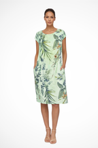 Botanical Print Sleeveless Shift Dress Summer