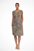 Botanical Print Sleeveless Shift Dress Summer