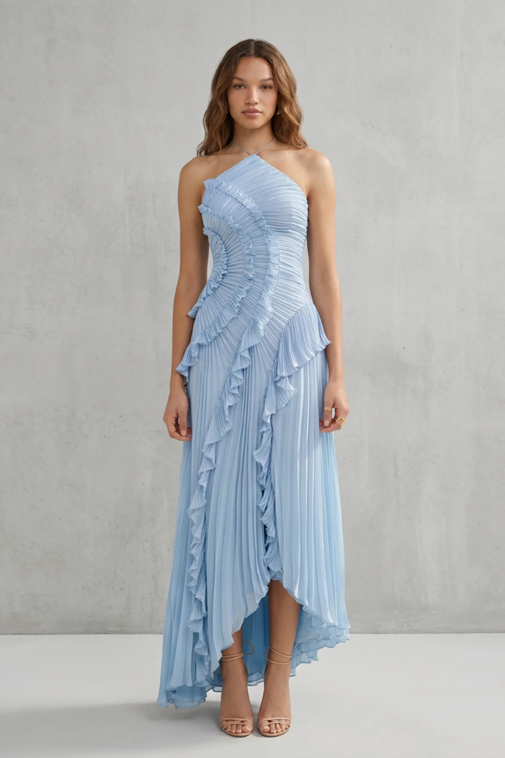 One Shoulder One-Shoulder Midi Dress