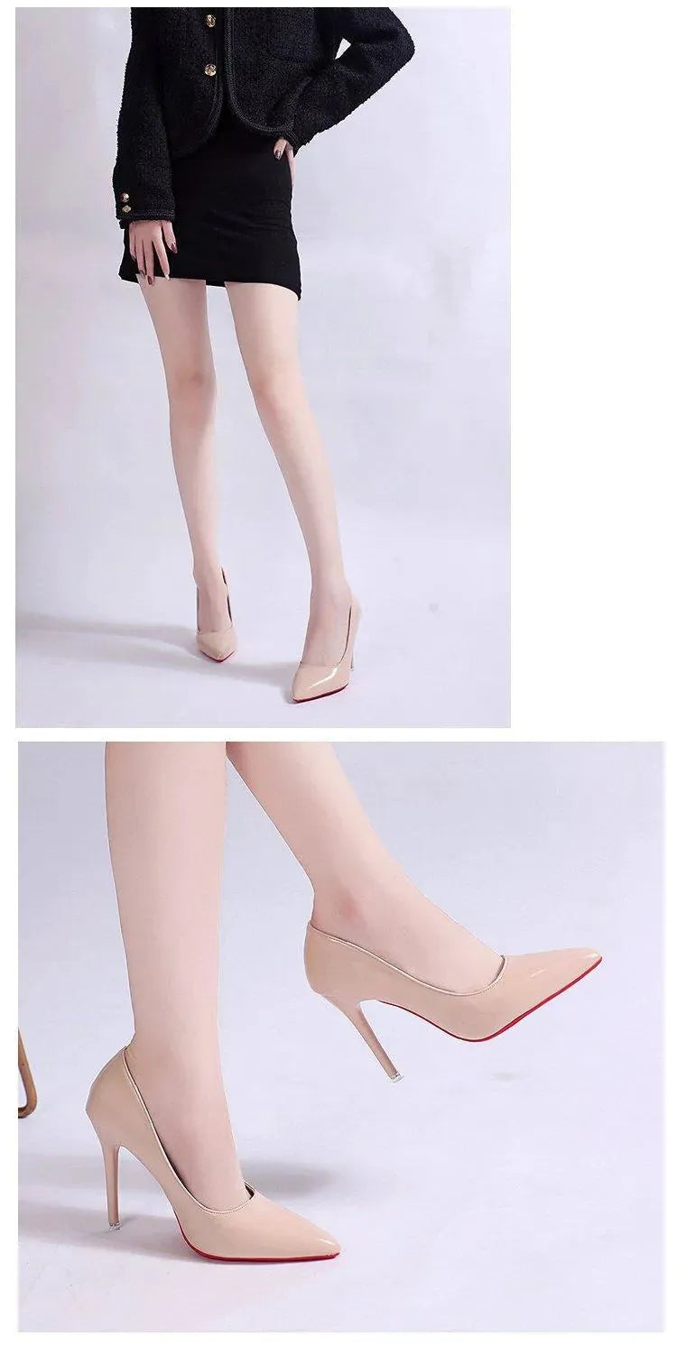 Stiletto Pumps PU Leather High Heel Formal