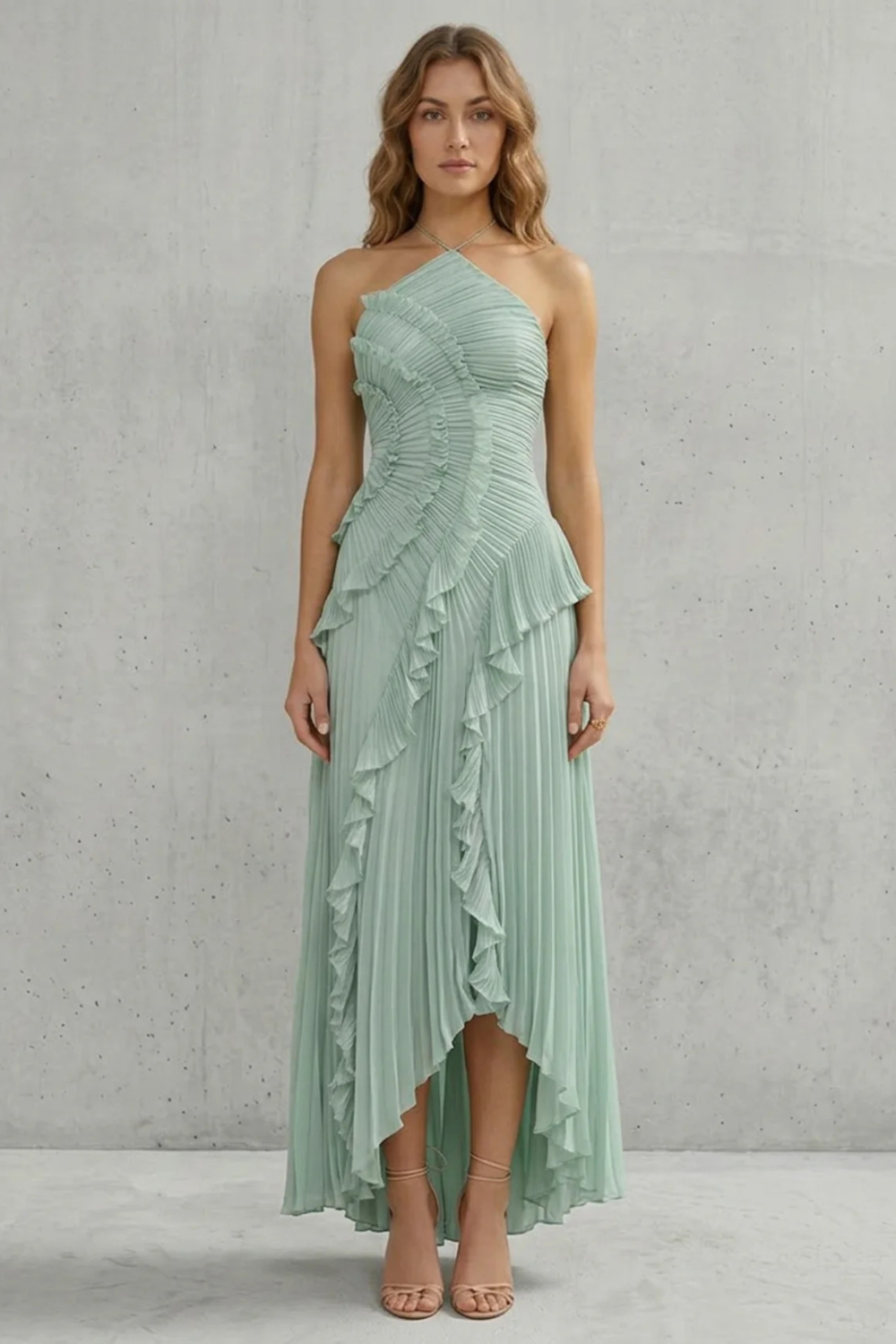 One Shoulder One-Shoulder Midi Dress
