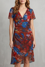 V Neck Midi Dress