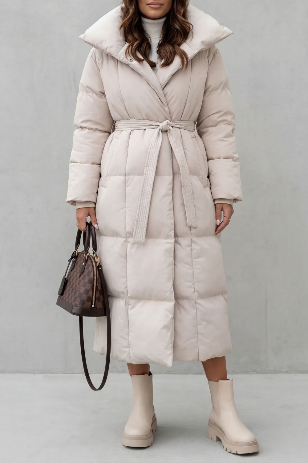 Oversized Belted Long Padded Puffer Coat