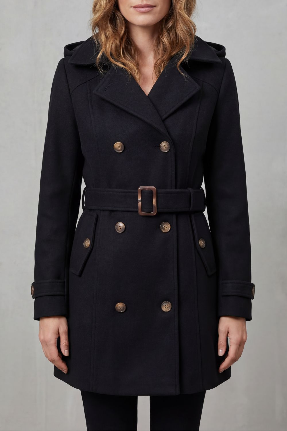 Tailored Hooded Trench Coat