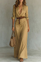 Wrap Belted Maxi Dress