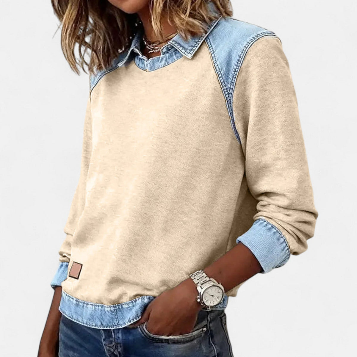 Long Sleeve Knit Top Slim Fit Round Neck Minimalist