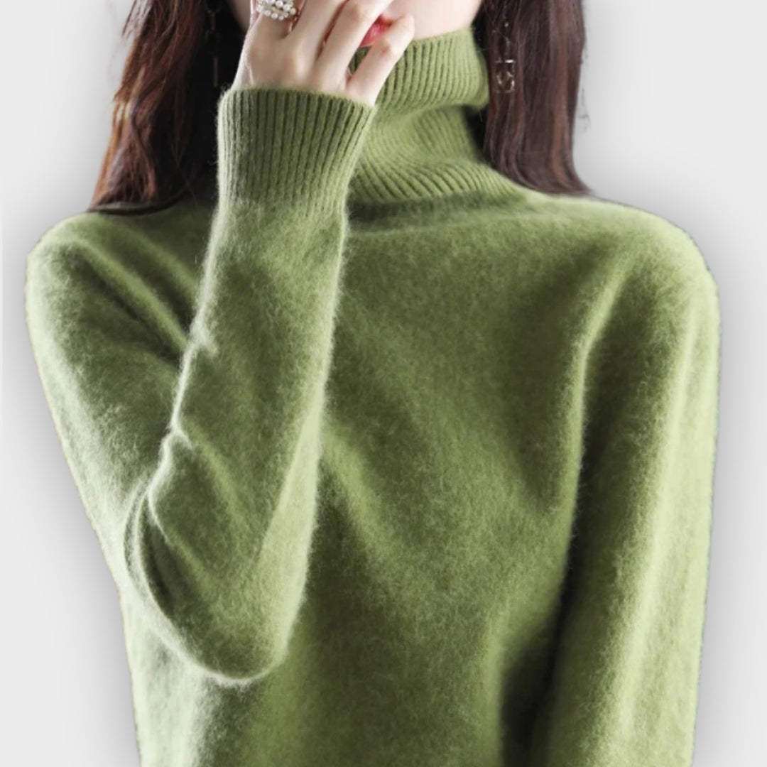 Women's Cashmere Roll Neck Sweater Soft Warm Elegant Knitwear