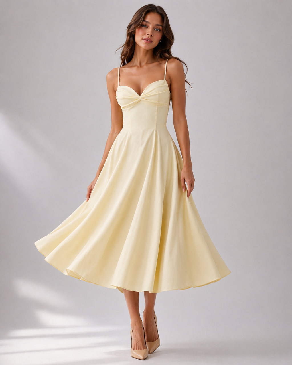 Occasion Midi Dress Fit And Flare Strappy