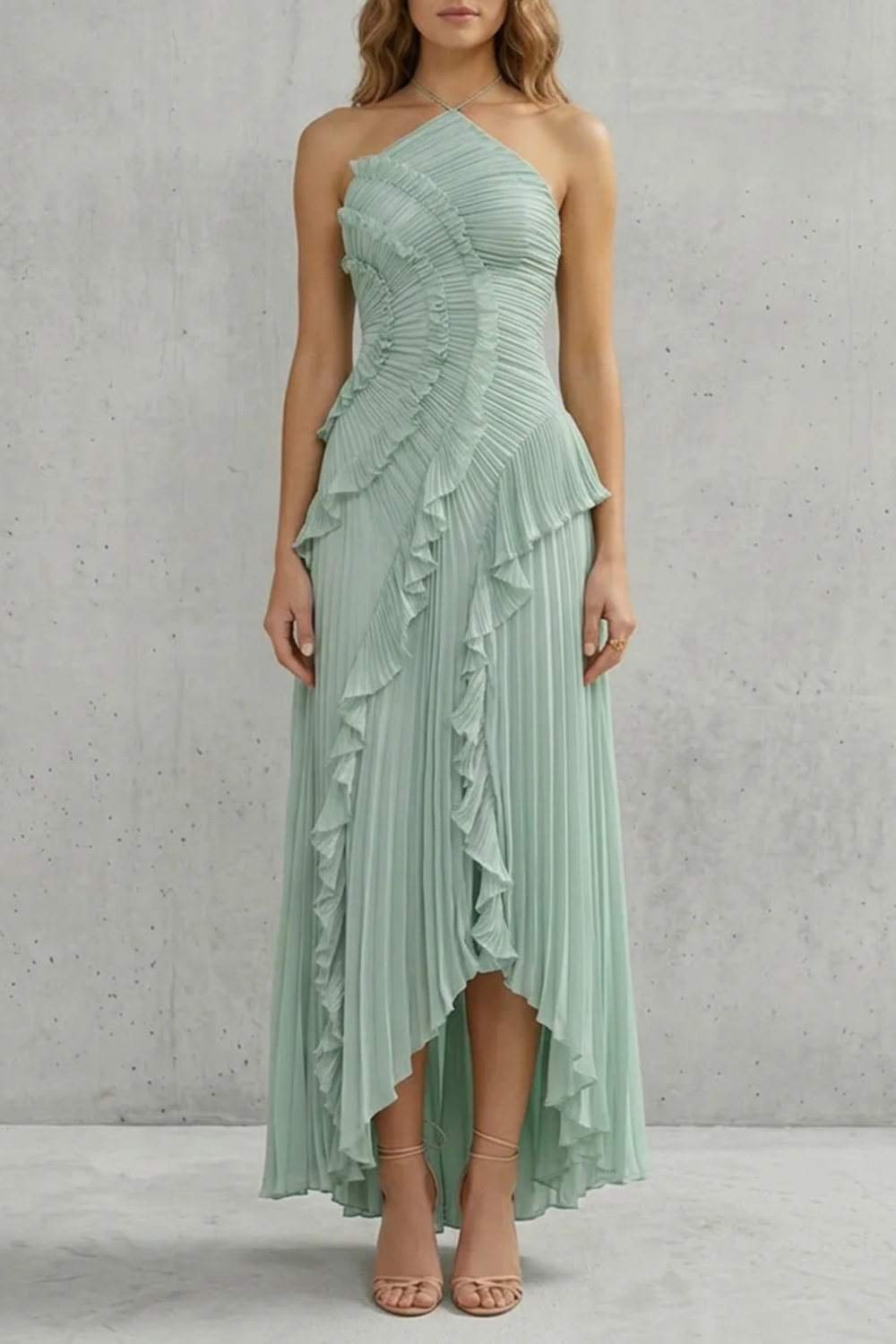 One Shoulder One-Shoulder Midi Dress