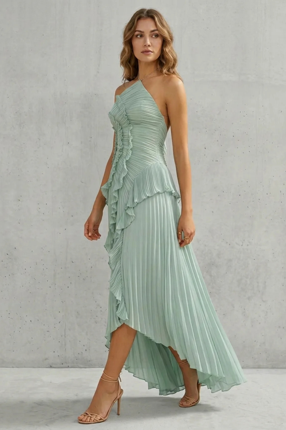 One Shoulder One-Shoulder Midi Dress