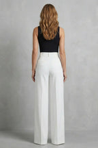Women's High Waist Wide Leg Trousers Tailored Pleats Smart