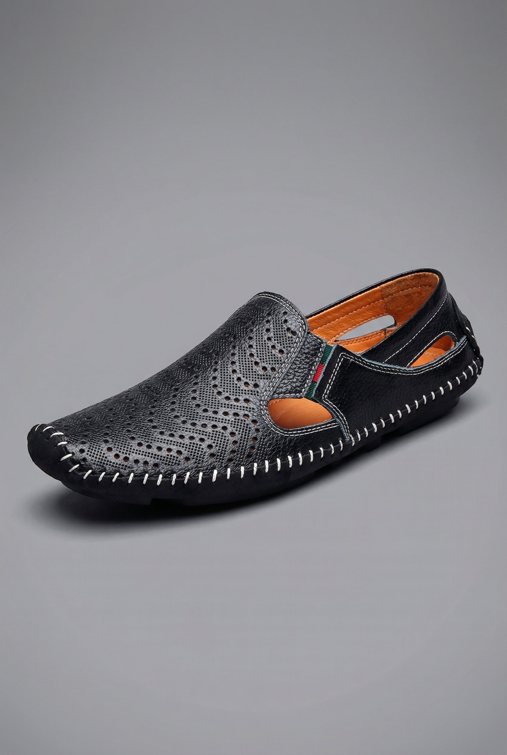 Mens Slip On Loafers Breathable Perforated Casual