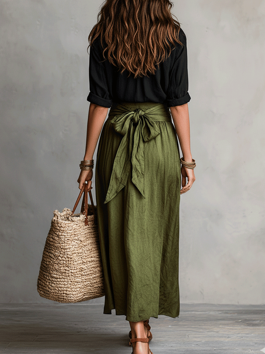 Boho Flowy Skirt Top Two-Piece Co-Ord Set