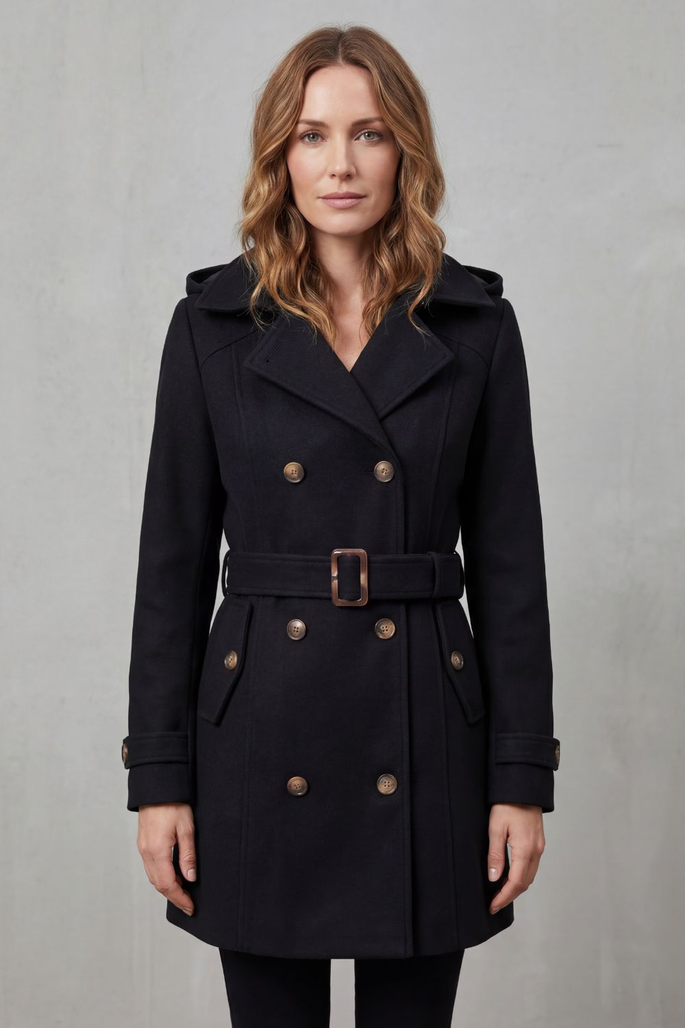 Tailored Hooded Trench Coat
