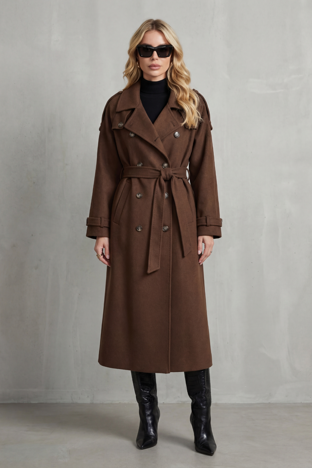 Oversized Wool Trench Coat