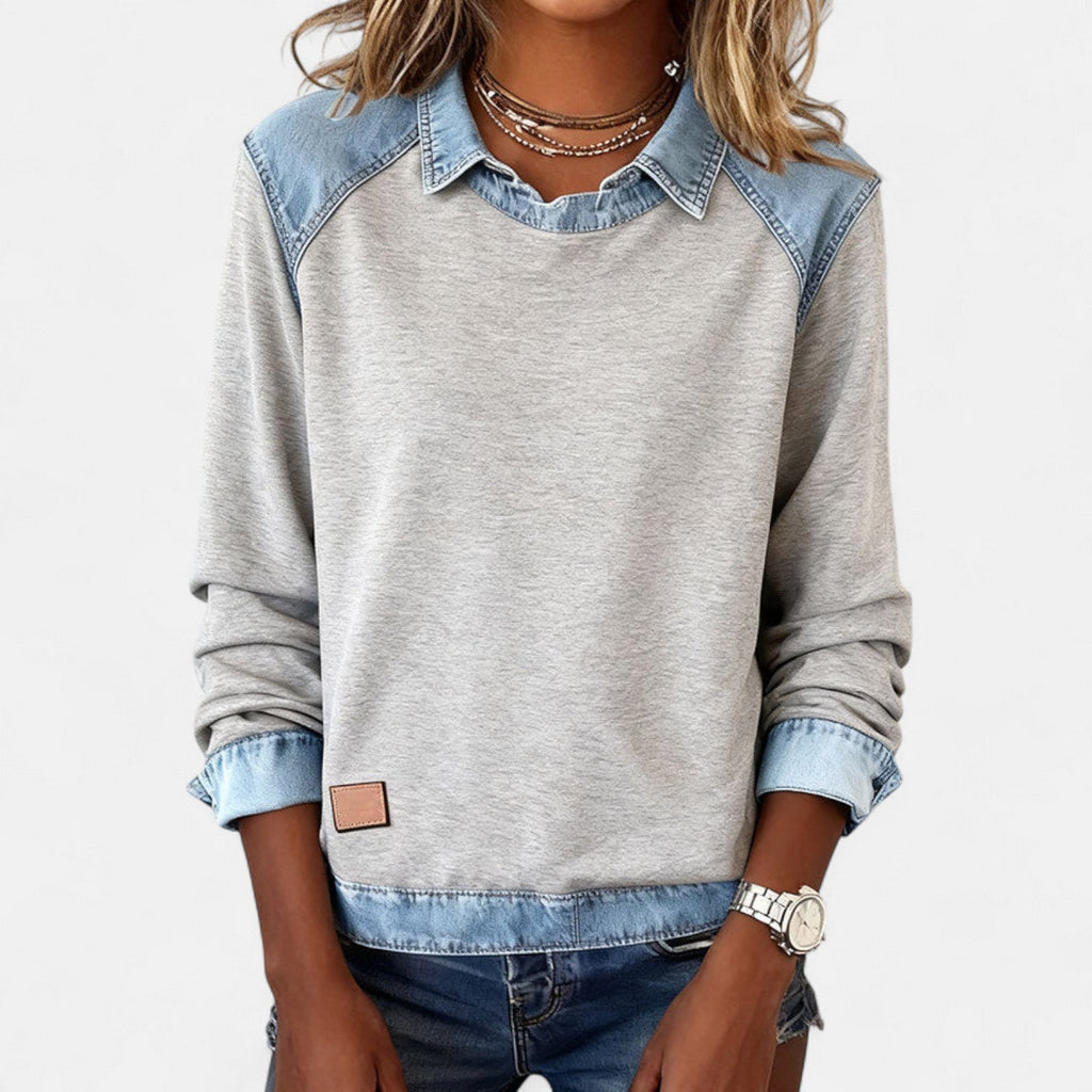 Long Sleeve Knit Top Slim Fit Round Neck Minimalist
