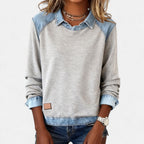 Long Sleeve Knit Top Slim Fit Round Neck Minimalist