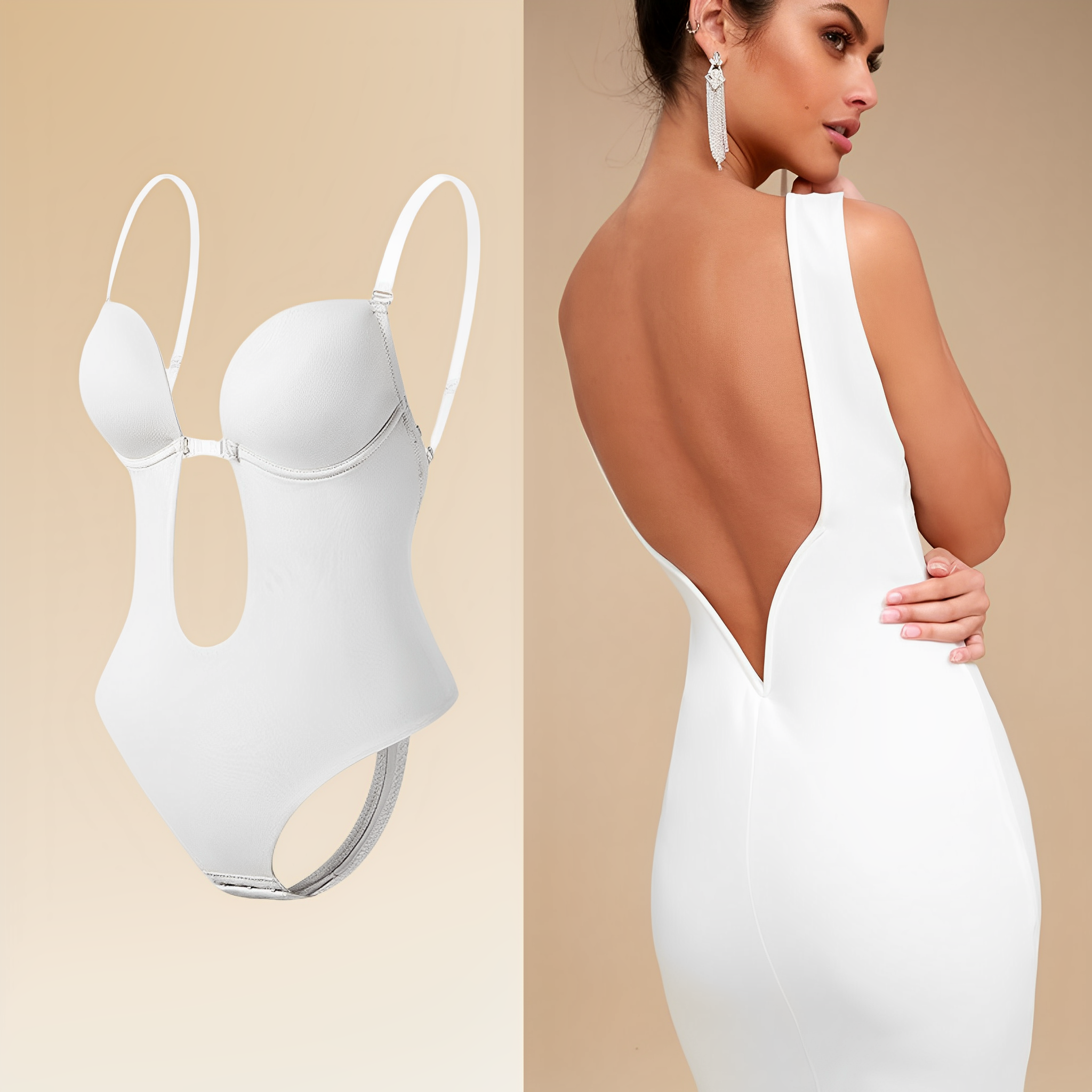 Backless Bodysuit Bra Seamless Invisible Support