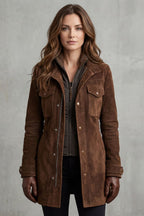 Tailored Suede Longline Coat